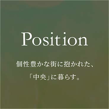 Position 個性豊かな街に抱かれた、｢中央｣に暮らす。