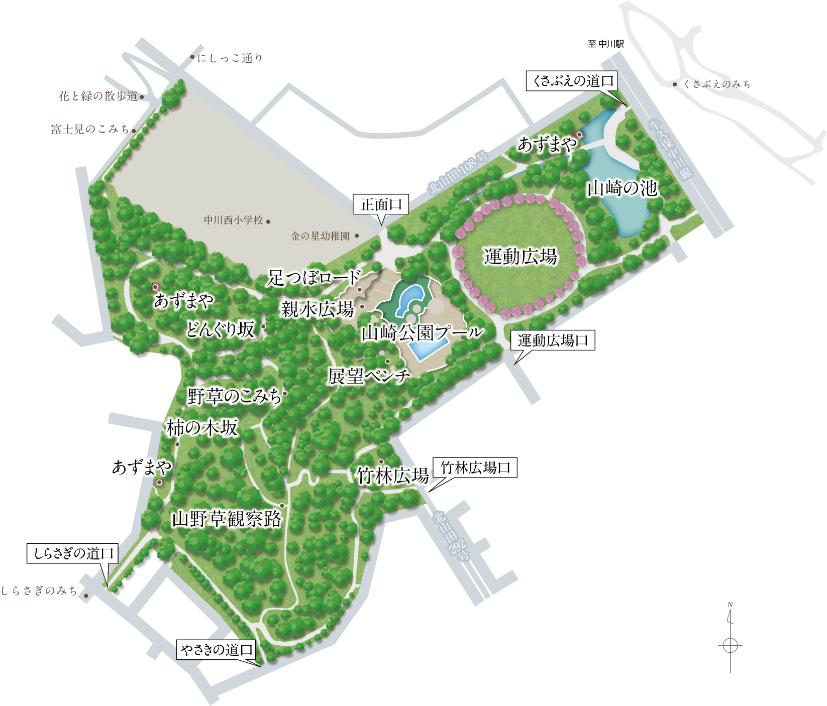 山崎公園イラストマップ