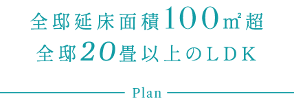 全邸延床面積100㎡超全邸20畳以上のLDK