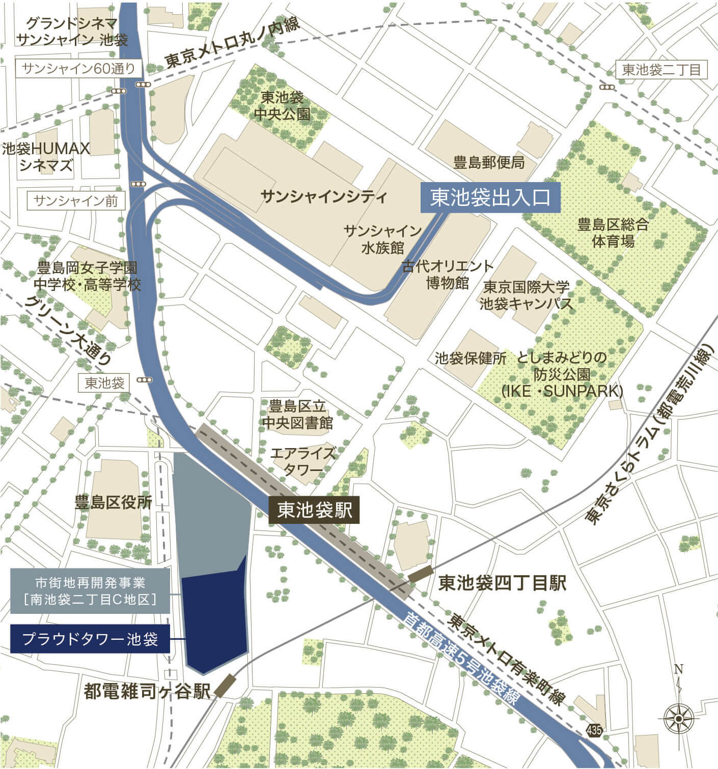 高速道路入口アクセス図