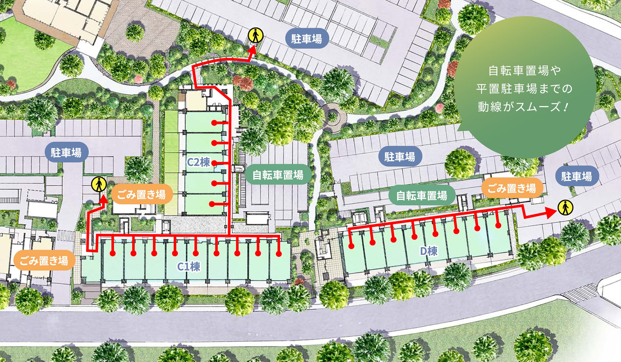 動線 敷地配置図