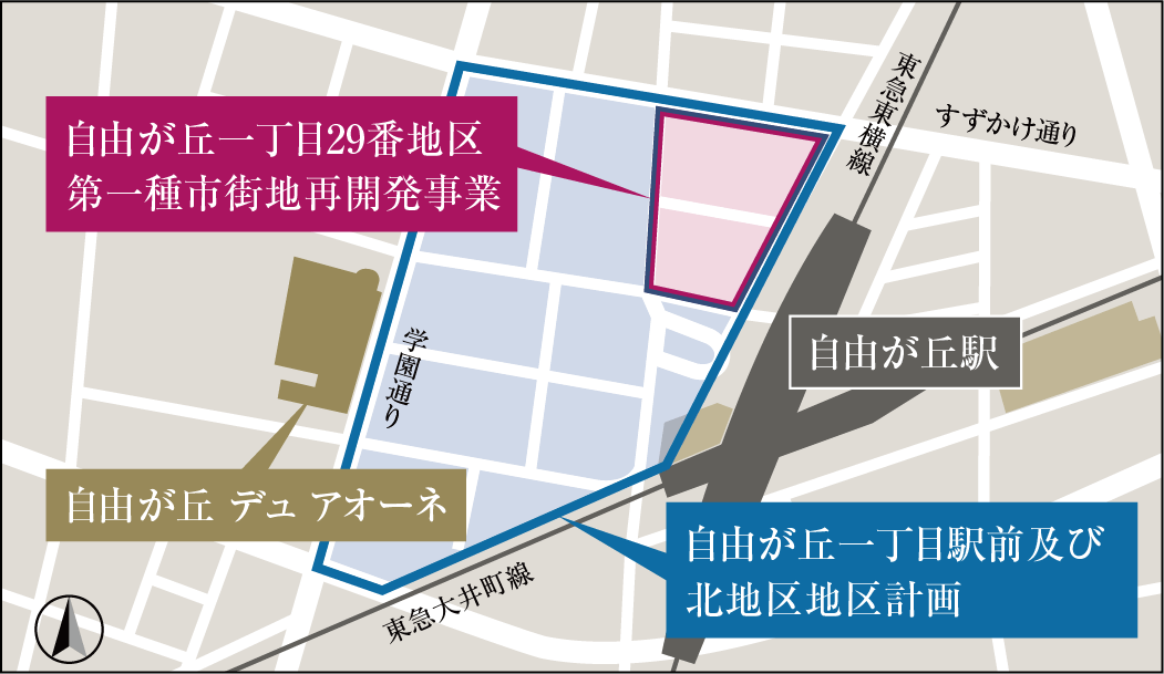 再開発・地区計画エリア概念図