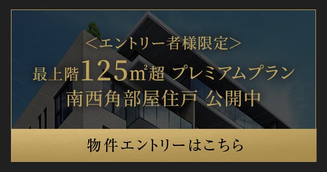 ＜エントリー者様限定＞最上階125m2超プレミアムプラン 3LDK　125.02㎡　南西角部屋住戸　公開中