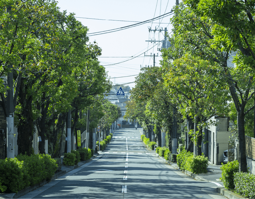 現地周辺の街並み（徒歩3分・約180m）