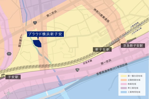 用途地域図※出典：横浜市行政地図情報提供システム「i-マッピー」より