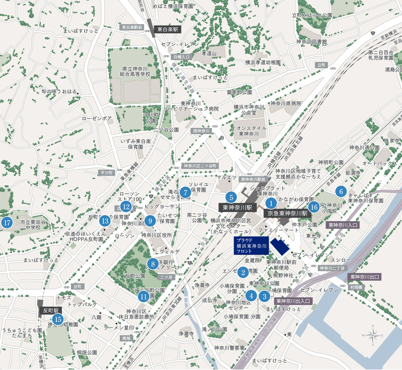 教育施設の現地案内図