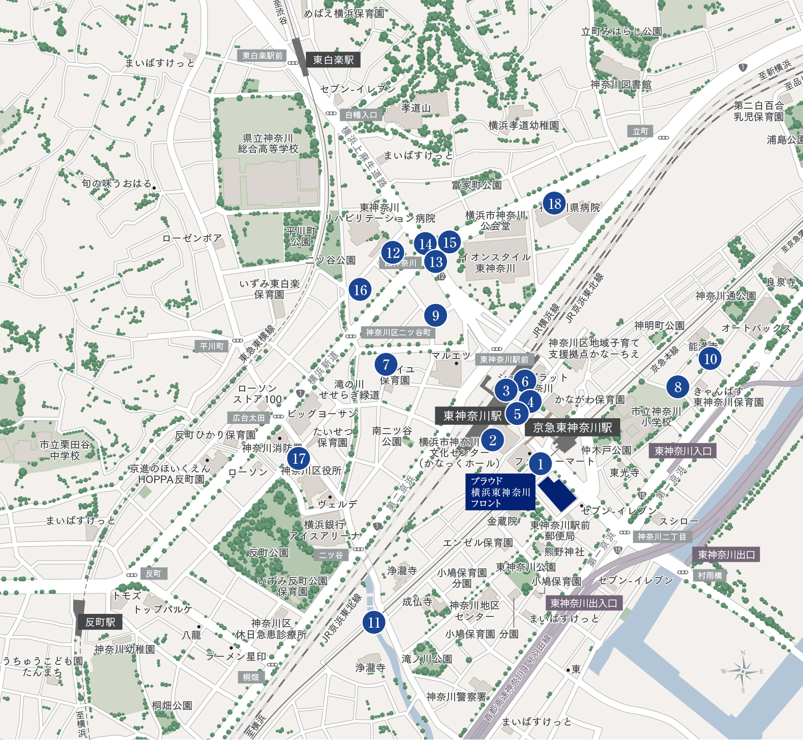 医療施設の現地案内図