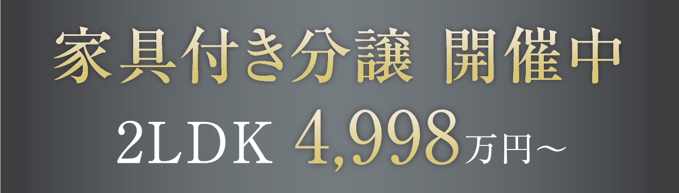 家具付き分譲 開催中 2LDK4,998万円〜